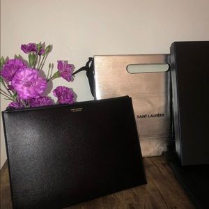 Authentic YSL leather clutch bag
